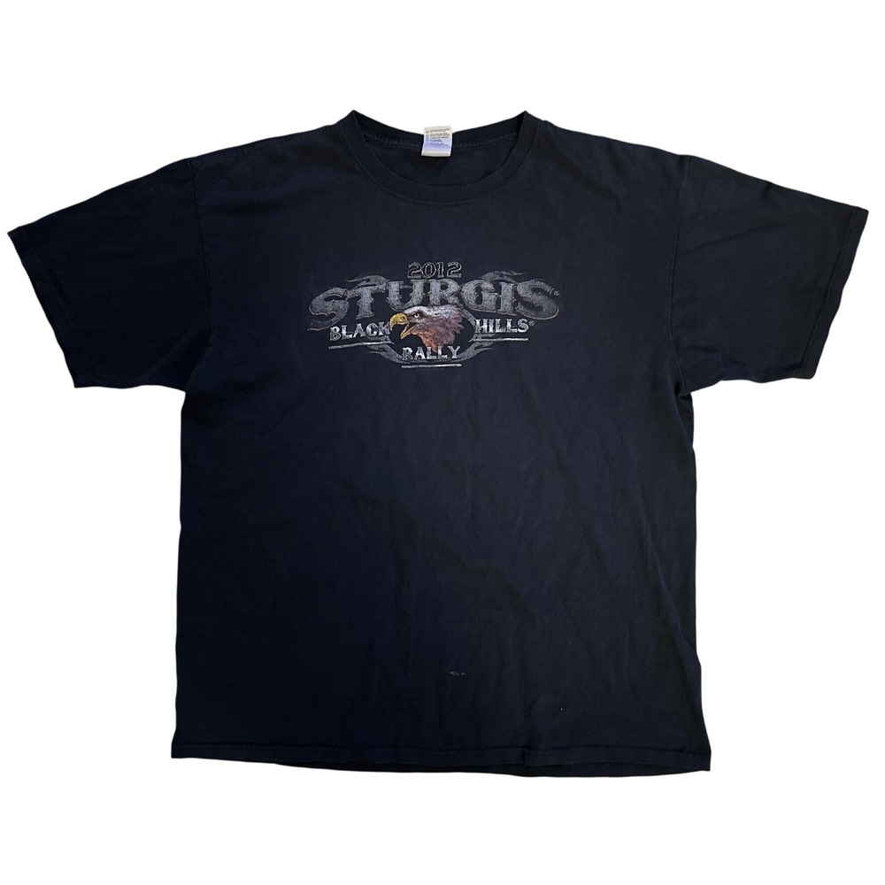 Hot Leathers Sturgis Black Hills Rally 2012 Graphic T-Shirt Black XL Eagle Skull